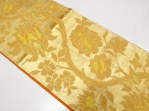 アンティーク　花更紗模様織り出し袋帯（材料）